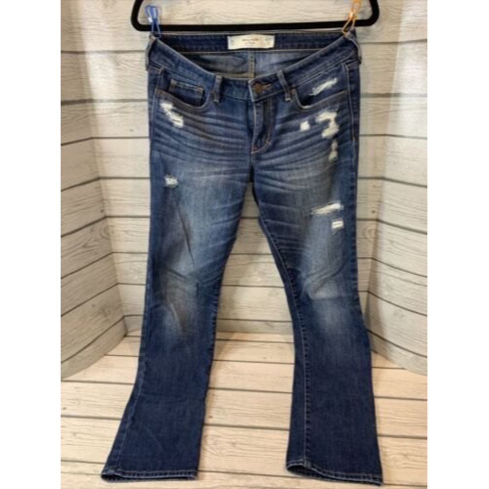 Women’s ABERCROMBIE & FITCH THE A&F SKINNY FIT Jeans Dark Size 4S Distressed